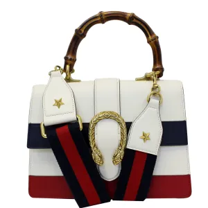 GUCCI Dionysus Medium Leather Top Handle Bag White