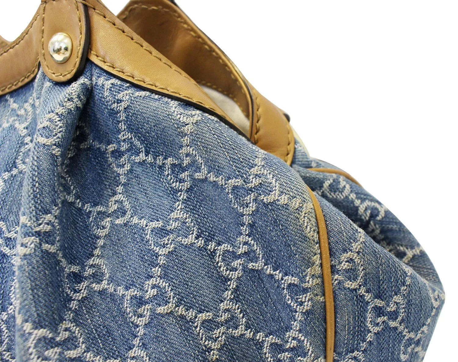 GUCCI GG Blue Denim Sukey Tote Shoulder Bag Gucci Sukey