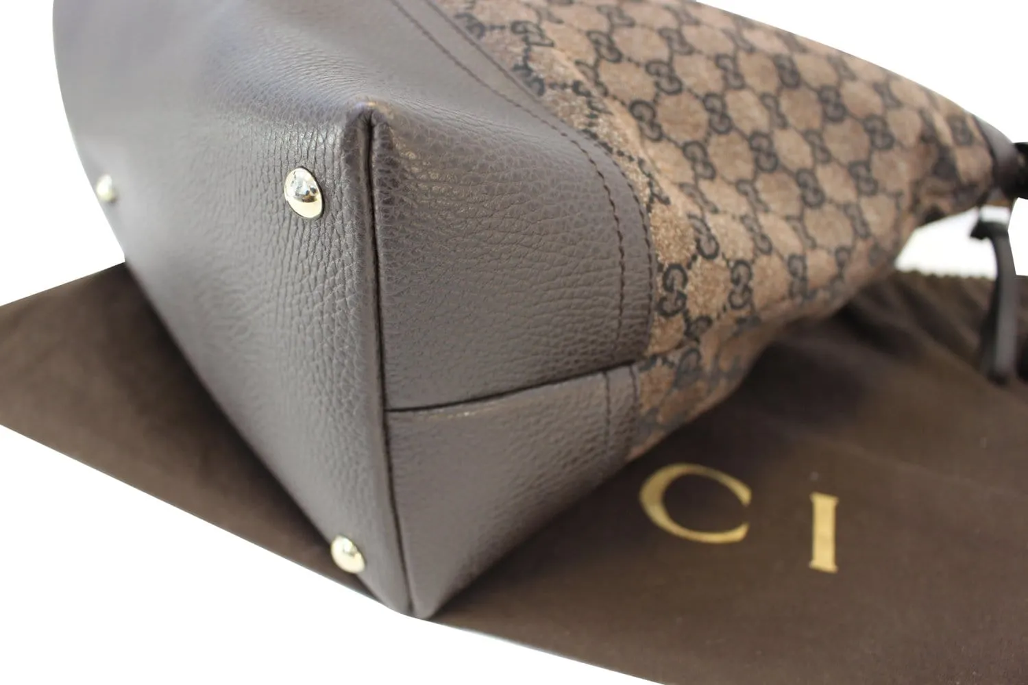 GUCCI GG Canvas 327793 Dark Brown Shoulder Handbag