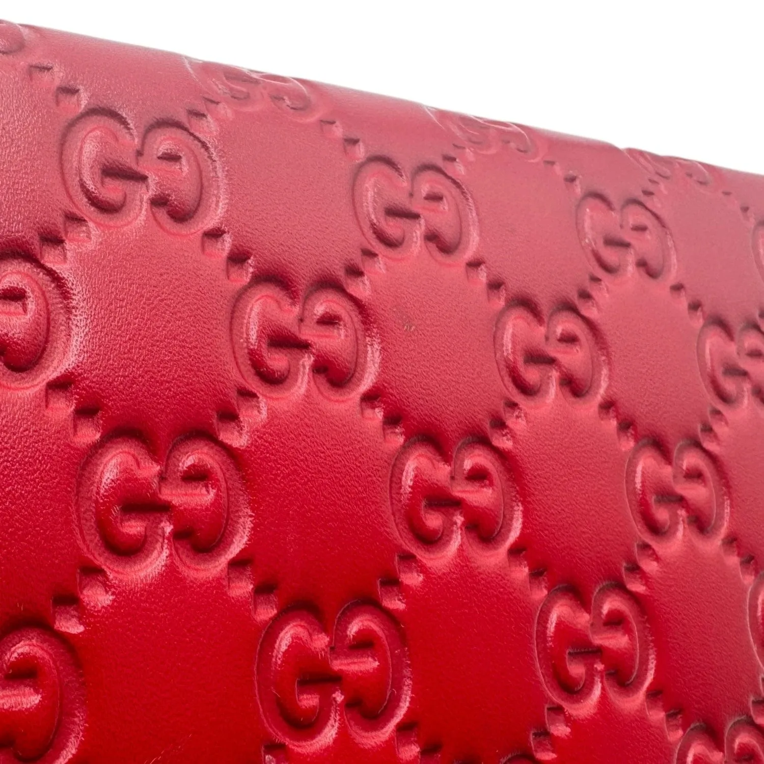 GUCCI Guccissima Signature Bow Flap Wallet on Chain - Red