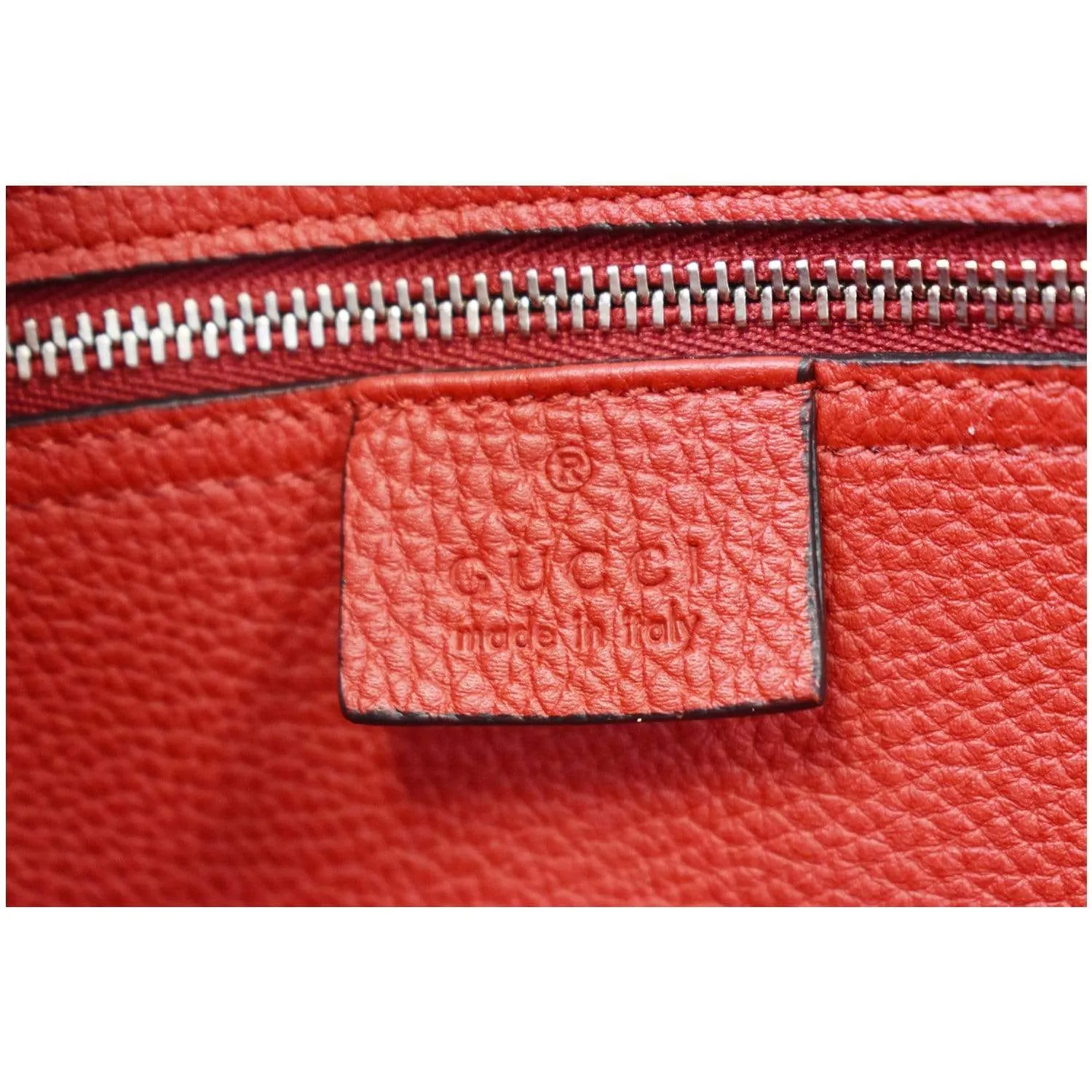 GUCCI Jackie Large Top Handle Leather Tote Bag Red 362970