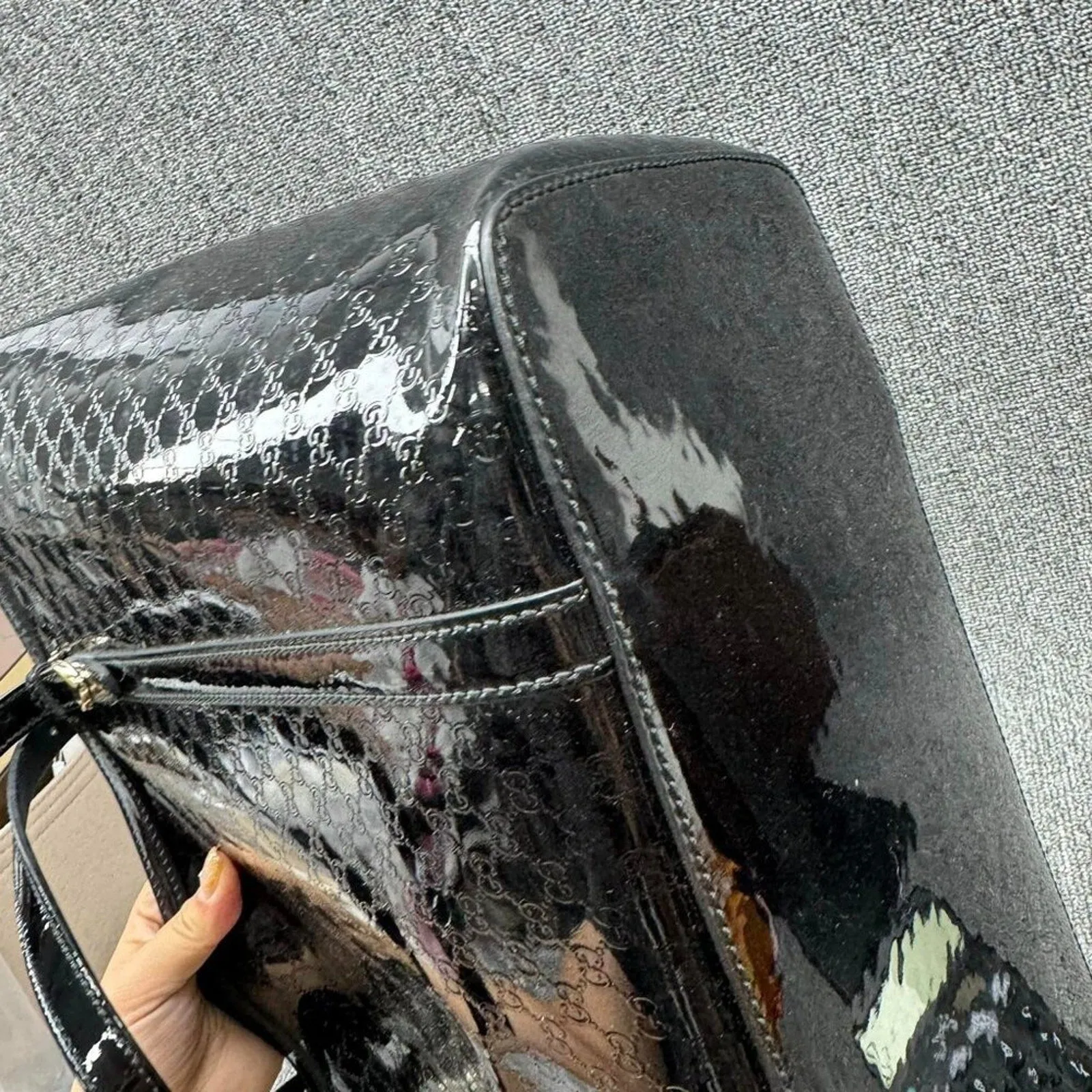Gucci Patent Leather Tote Bag
