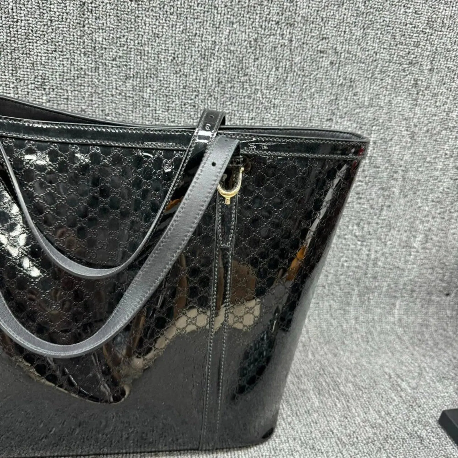 Gucci Patent Leather Tote Bag