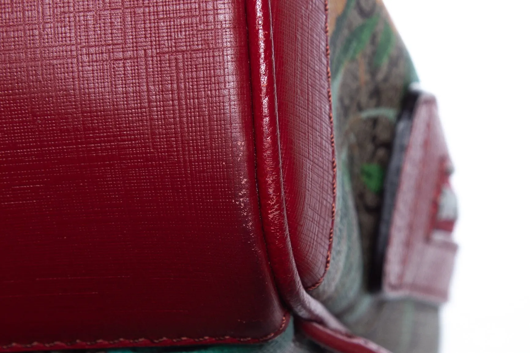 Gucci Red Canvas Interlocking GG Bird and Floral Print Backpack