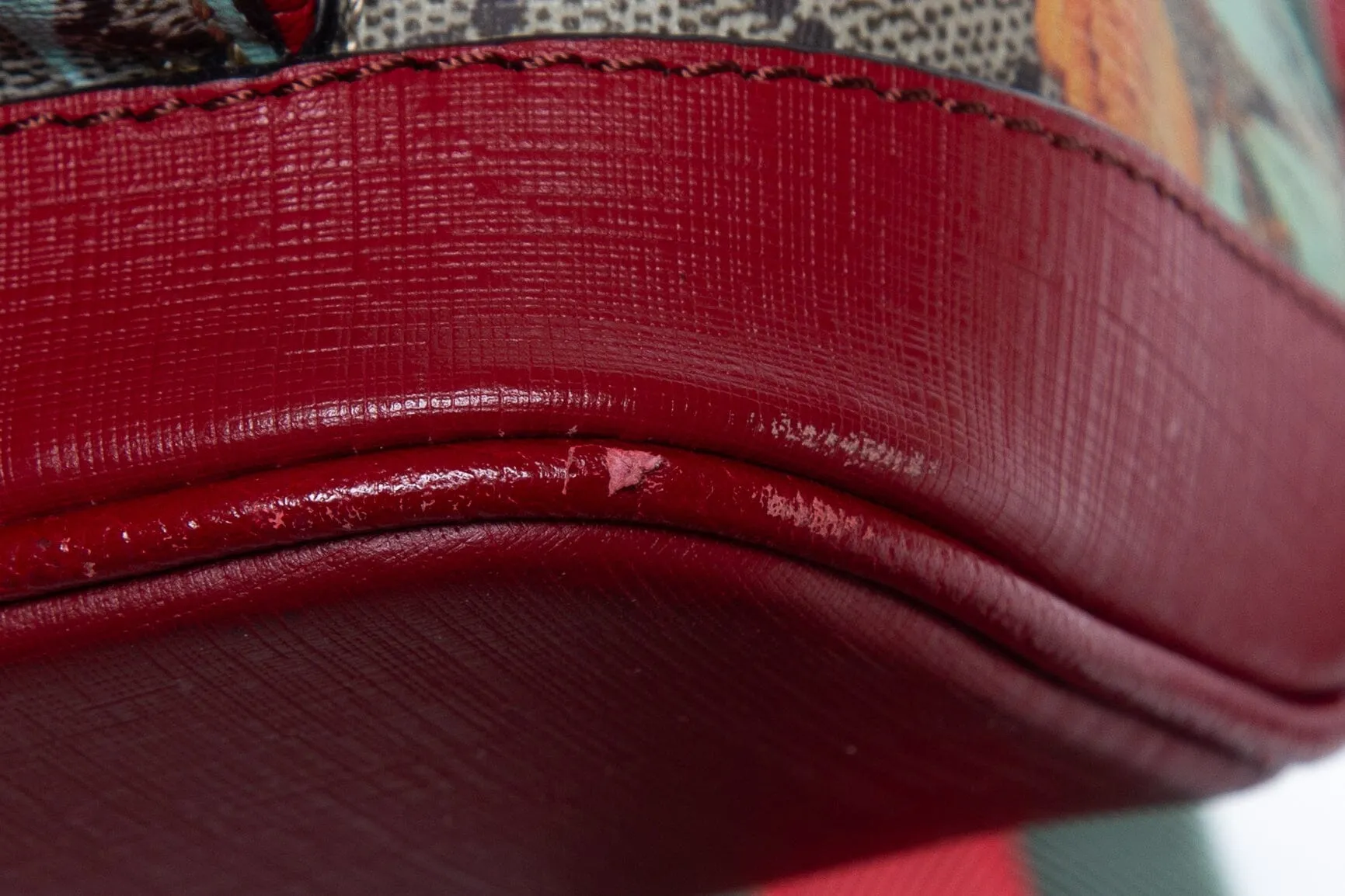 Gucci Red Canvas Interlocking GG Bird and Floral Print Backpack