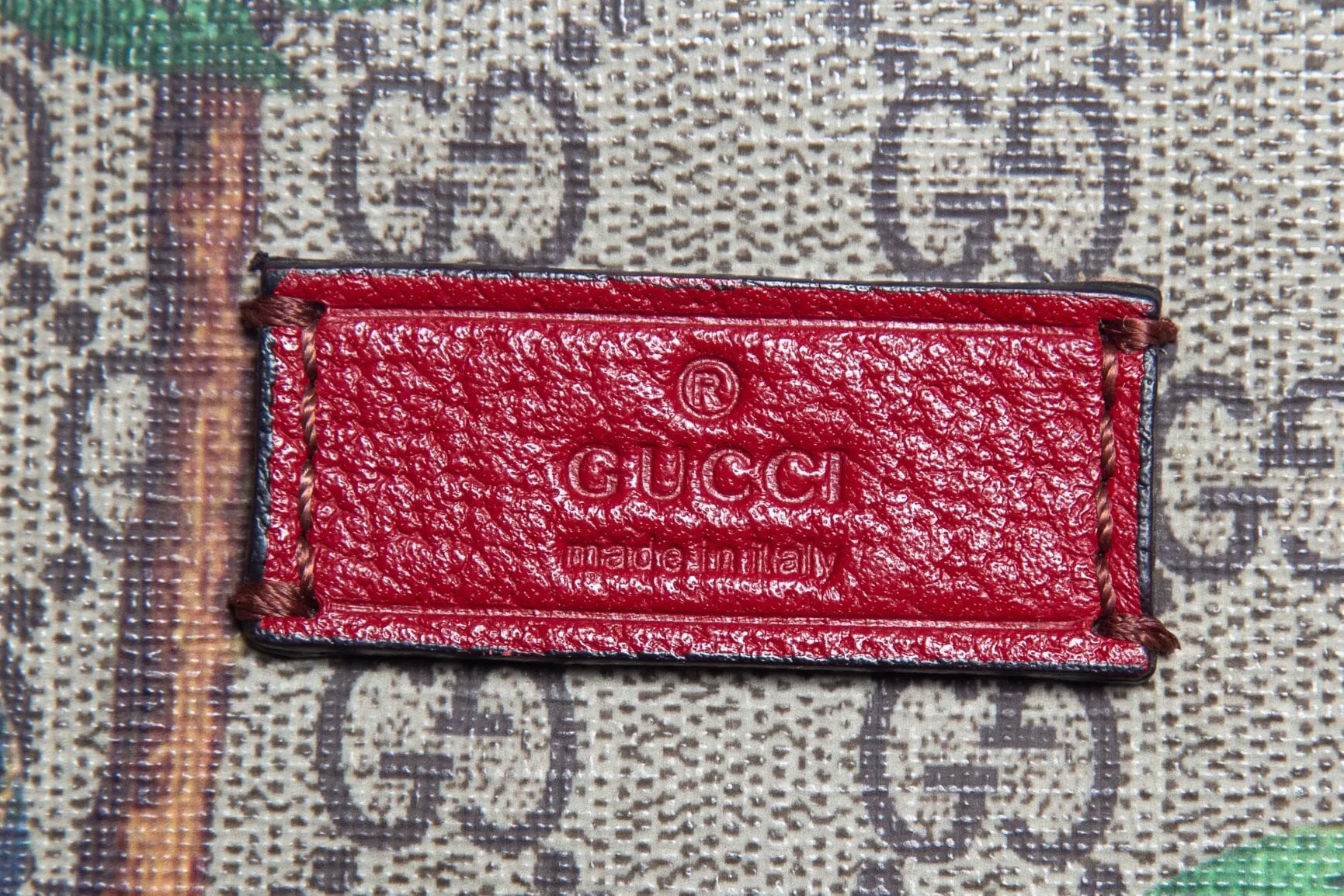 Gucci Red Canvas Interlocking GG Bird and Floral Print Backpack