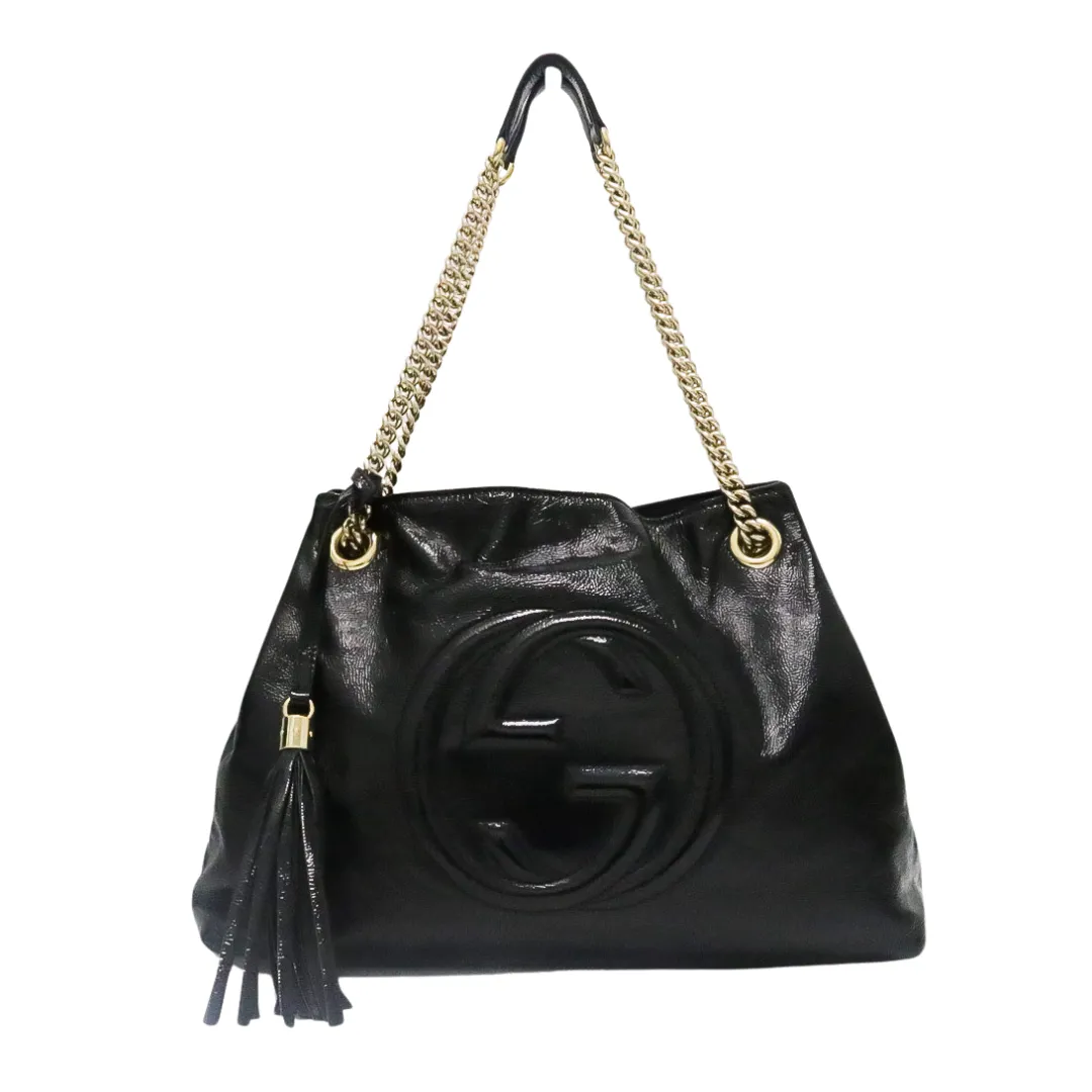 GUCCI SOHO HOBO PATENT LEATHER TOTE