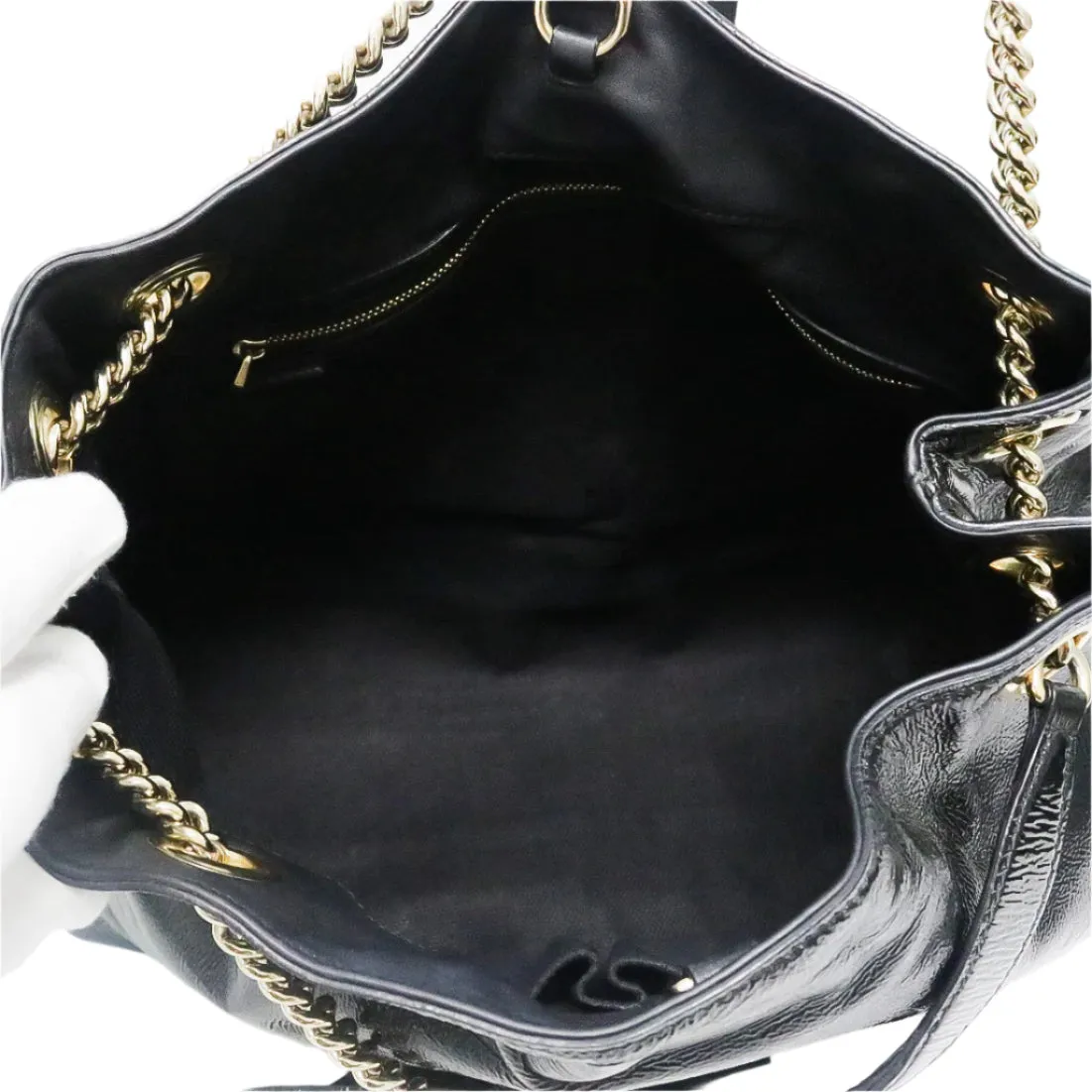 GUCCI SOHO HOBO PATENT LEATHER TOTE