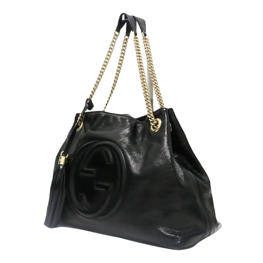 GUCCI SOHO HOBO PATENT LEATHER TOTE