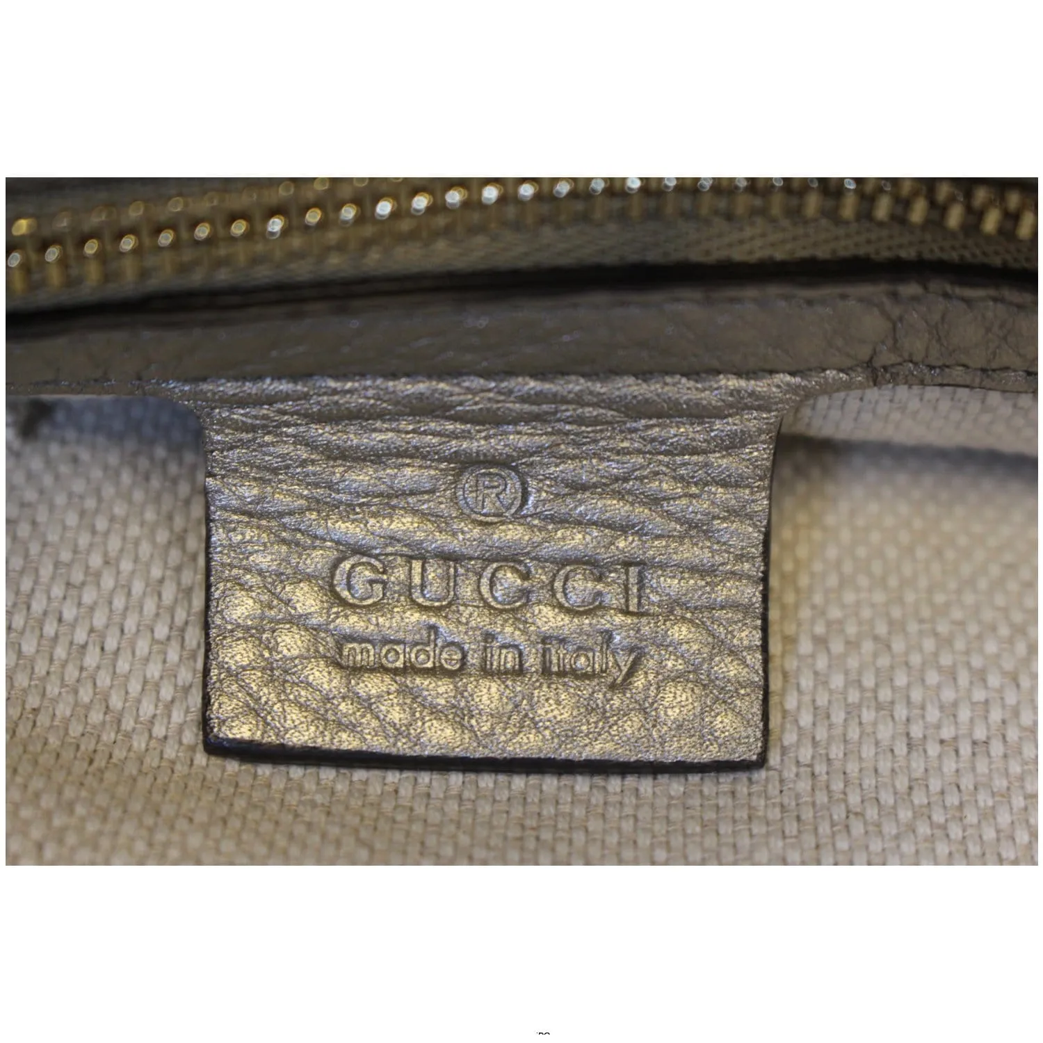 GUCCI Soho Pebbled Leather Chain Shoulder Bag 308982 Silver