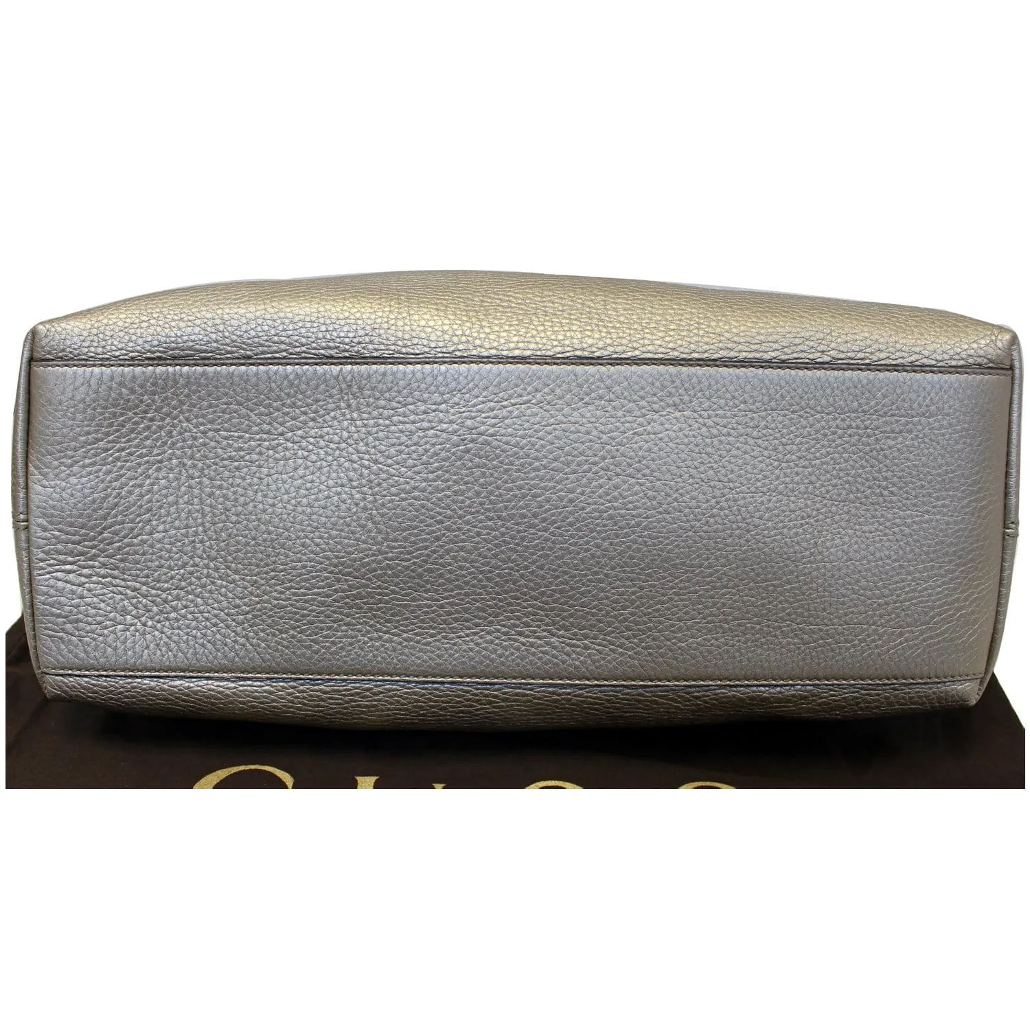 GUCCI Soho Pebbled Leather Chain Shoulder Bag 308982 Silver
