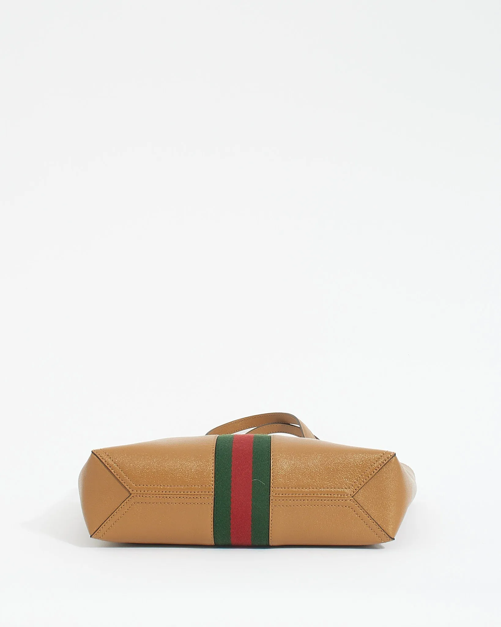 Gucci Tan Leather Marmont Web Dahlia Tote