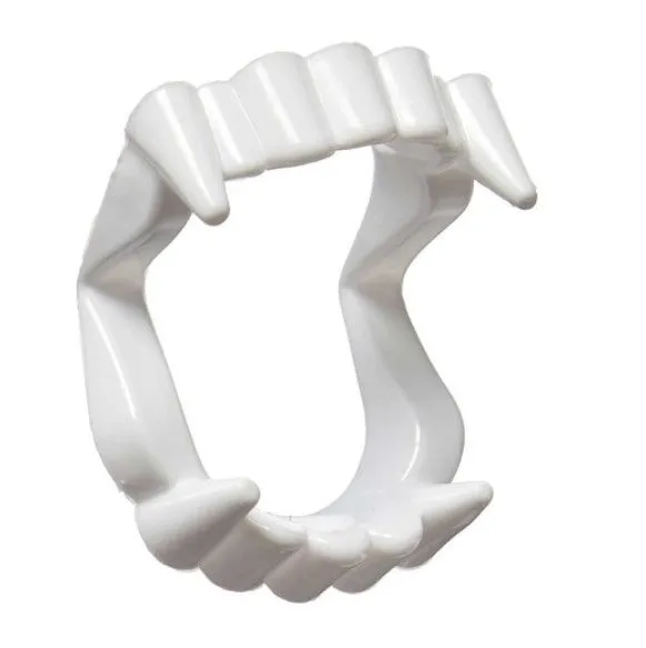 Halloween 6 Pk White Fangs Vampire Fake Teeth