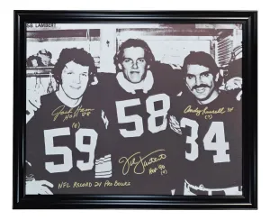 Ham Lambert Russell Signed Framed 22x28 Steelers Canvas Inscribed JSA Hologram