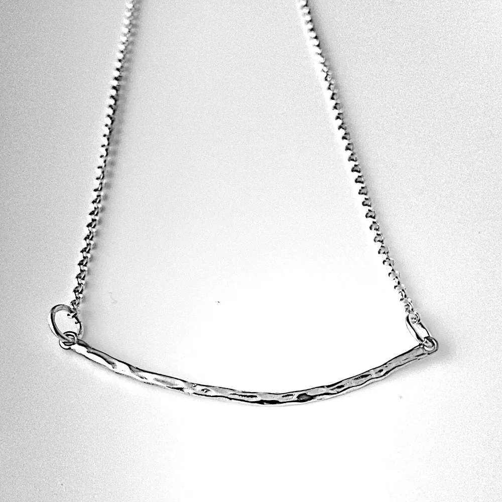 Hammered Curved Bar Necklace