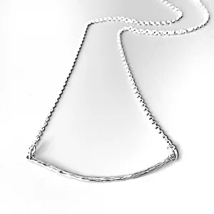 Hammered Curved Bar Necklace
