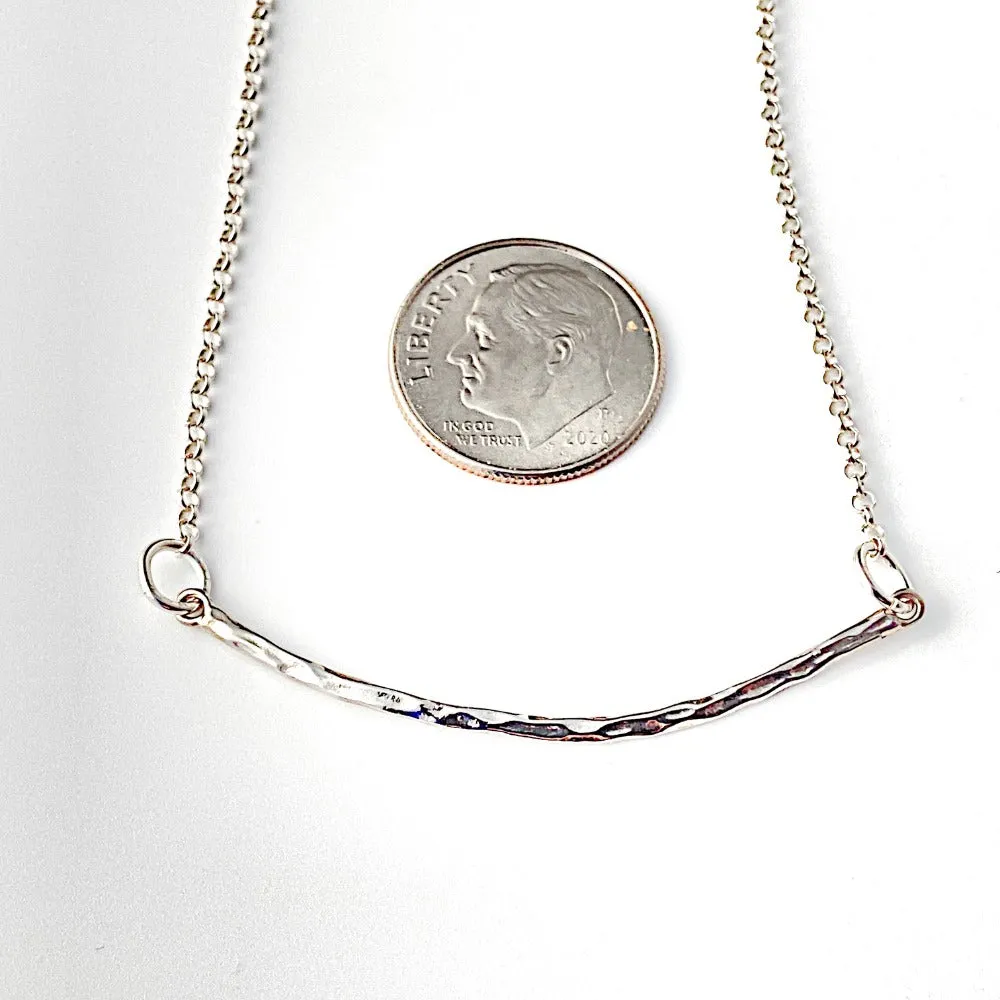 Hammered Curved Bar Necklace
