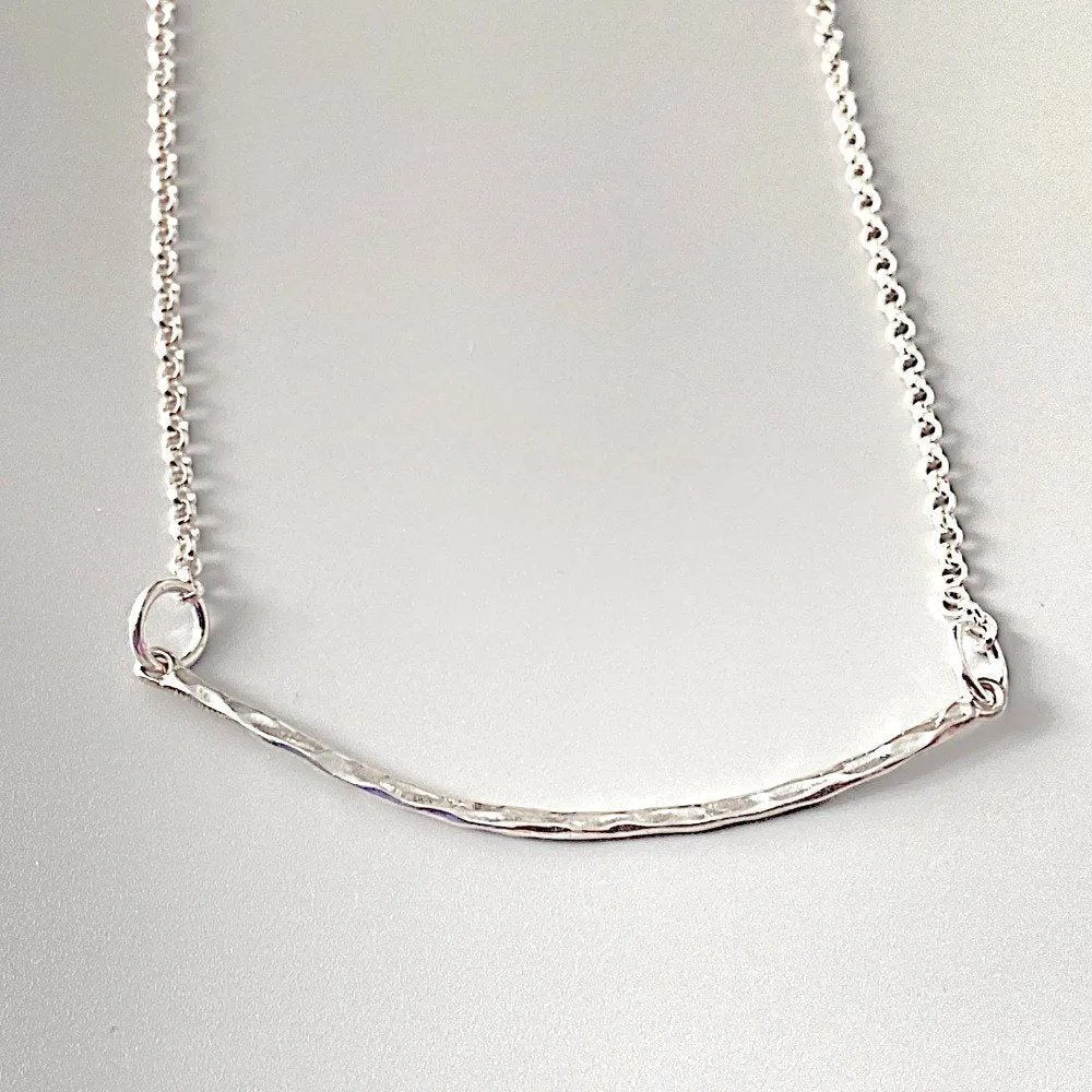 Hammered Curved Bar Necklace