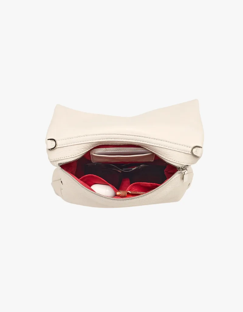 Hammitt VIP Medium Crossbody Clutch in Calla Lily White & Silver