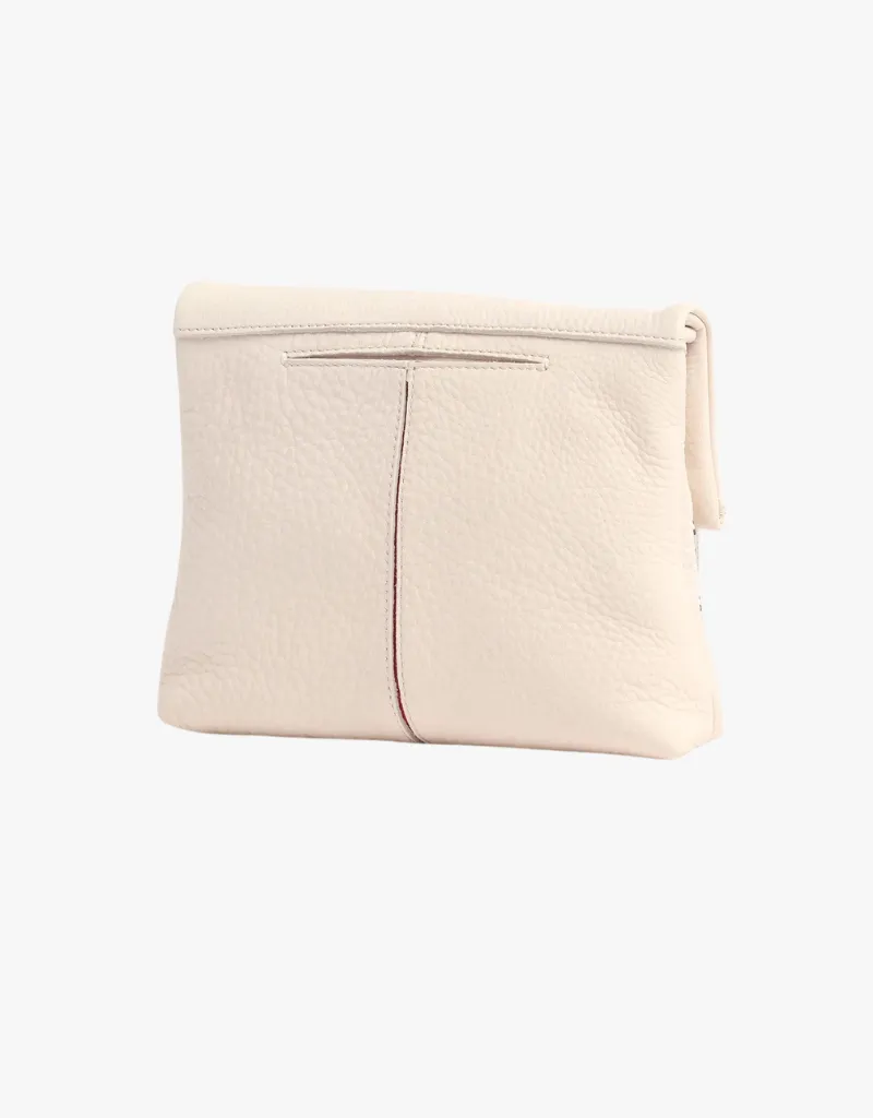 Hammitt VIP Medium Crossbody Clutch in Calla Lily White & Silver