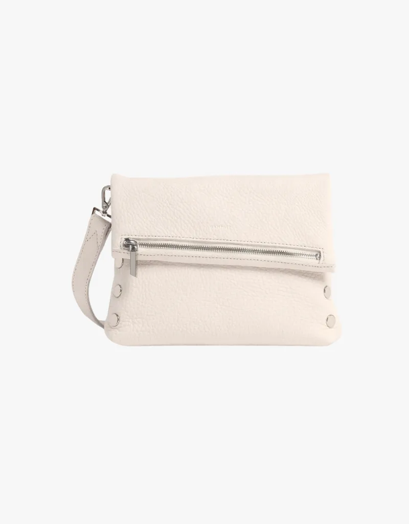 Hammitt VIP Medium Crossbody Clutch in Calla Lily White & Silver