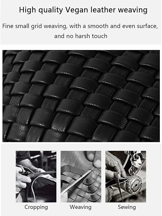 Hand Weaving Large Capacity Crossbody Shoulder Bag, Stylish Leather Shell Bag