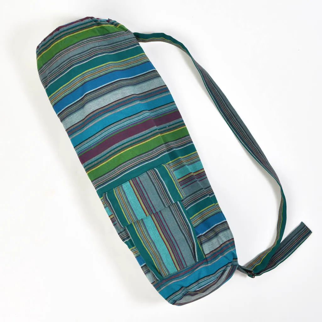 Hand Woven Yoga Bag | Quetzal Jade Stripe