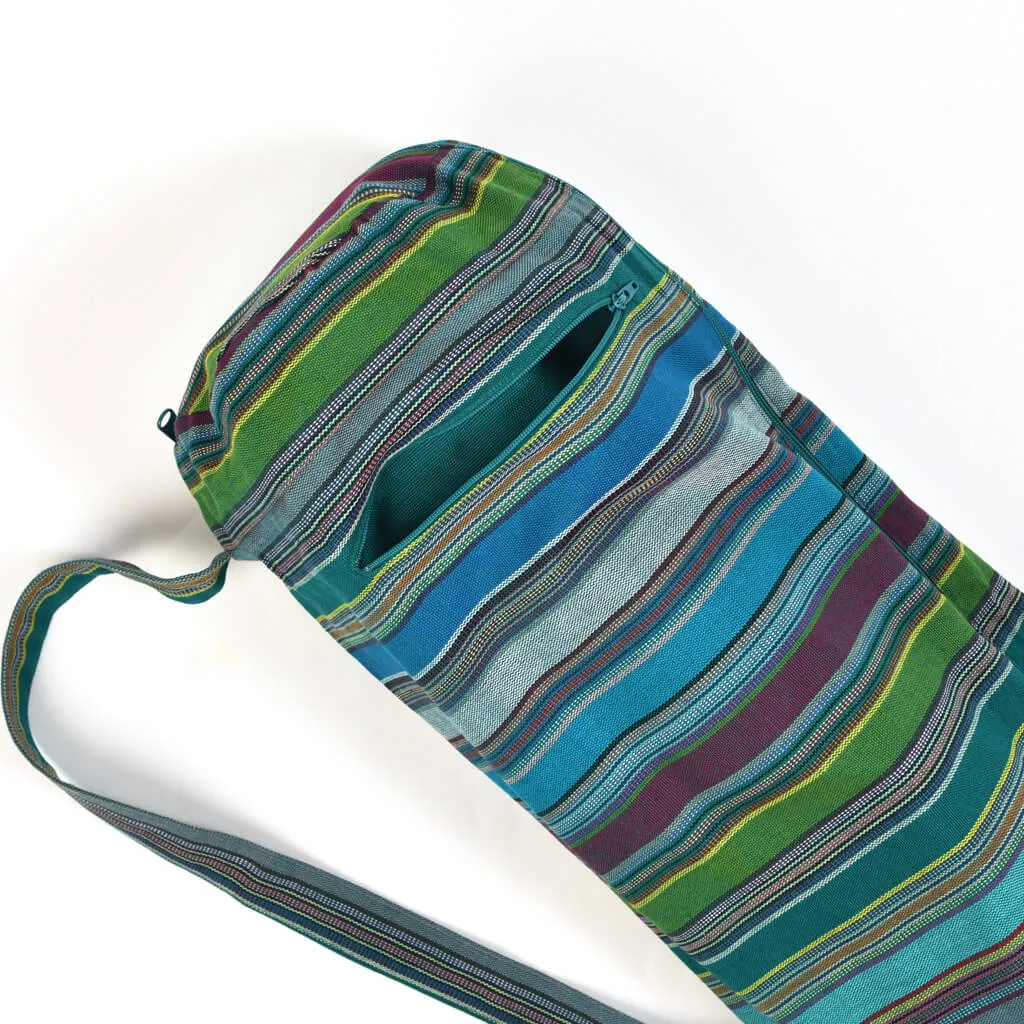 Hand Woven Yoga Bag | Quetzal Jade Stripe