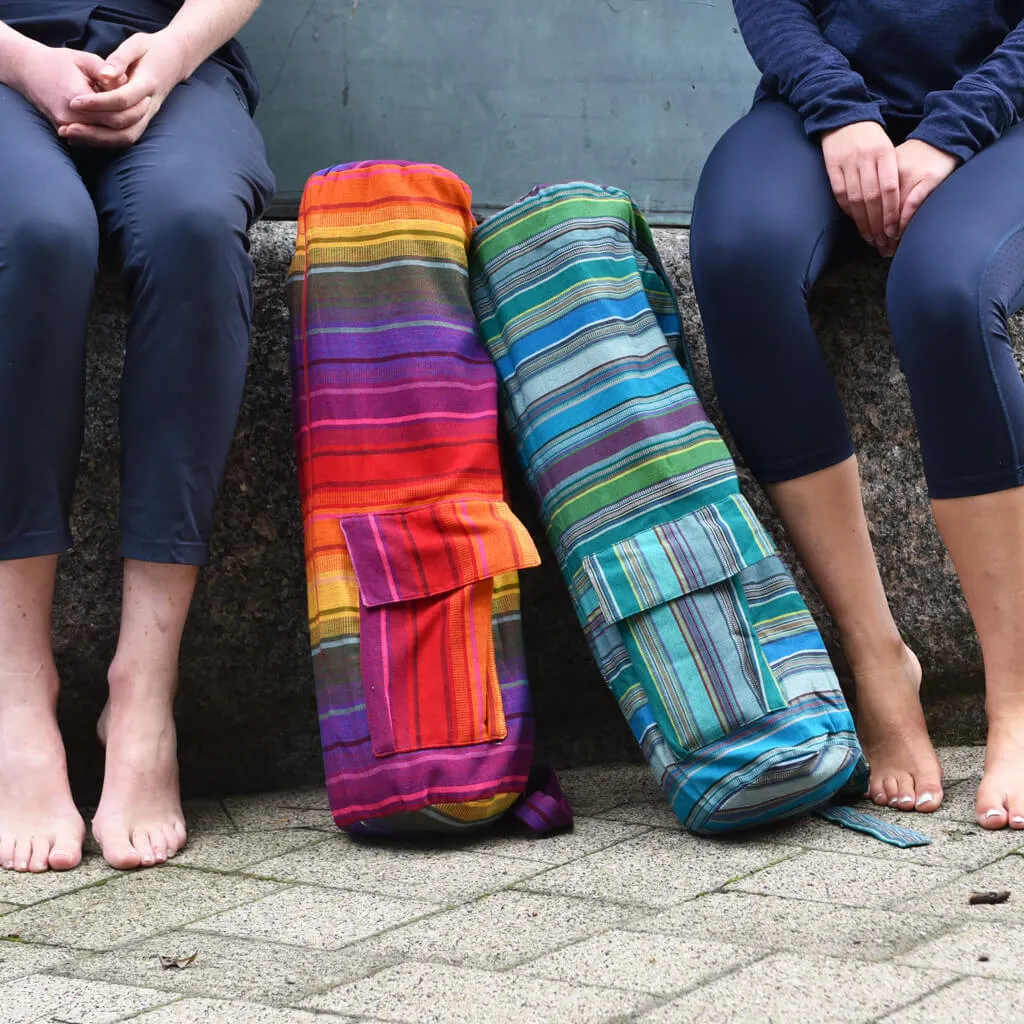 Hand Woven Yoga Bag | Quetzal Jade Stripe