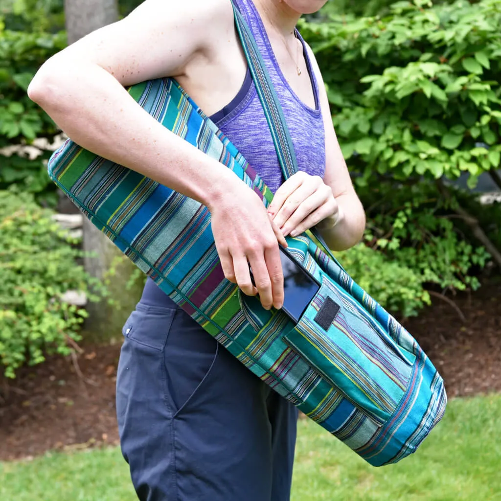 Hand Woven Yoga Bag | Quetzal Jade Stripe