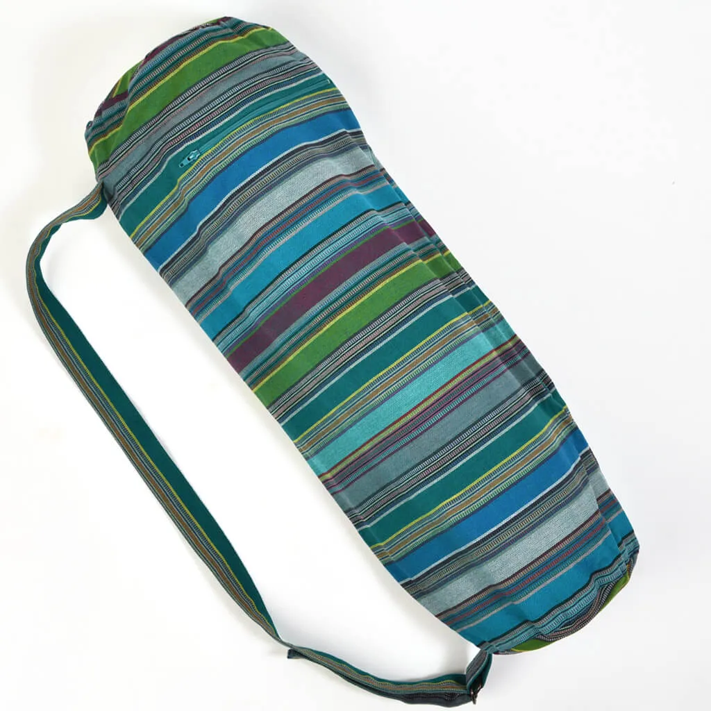 Hand Woven Yoga Bag | Quetzal Jade Stripe