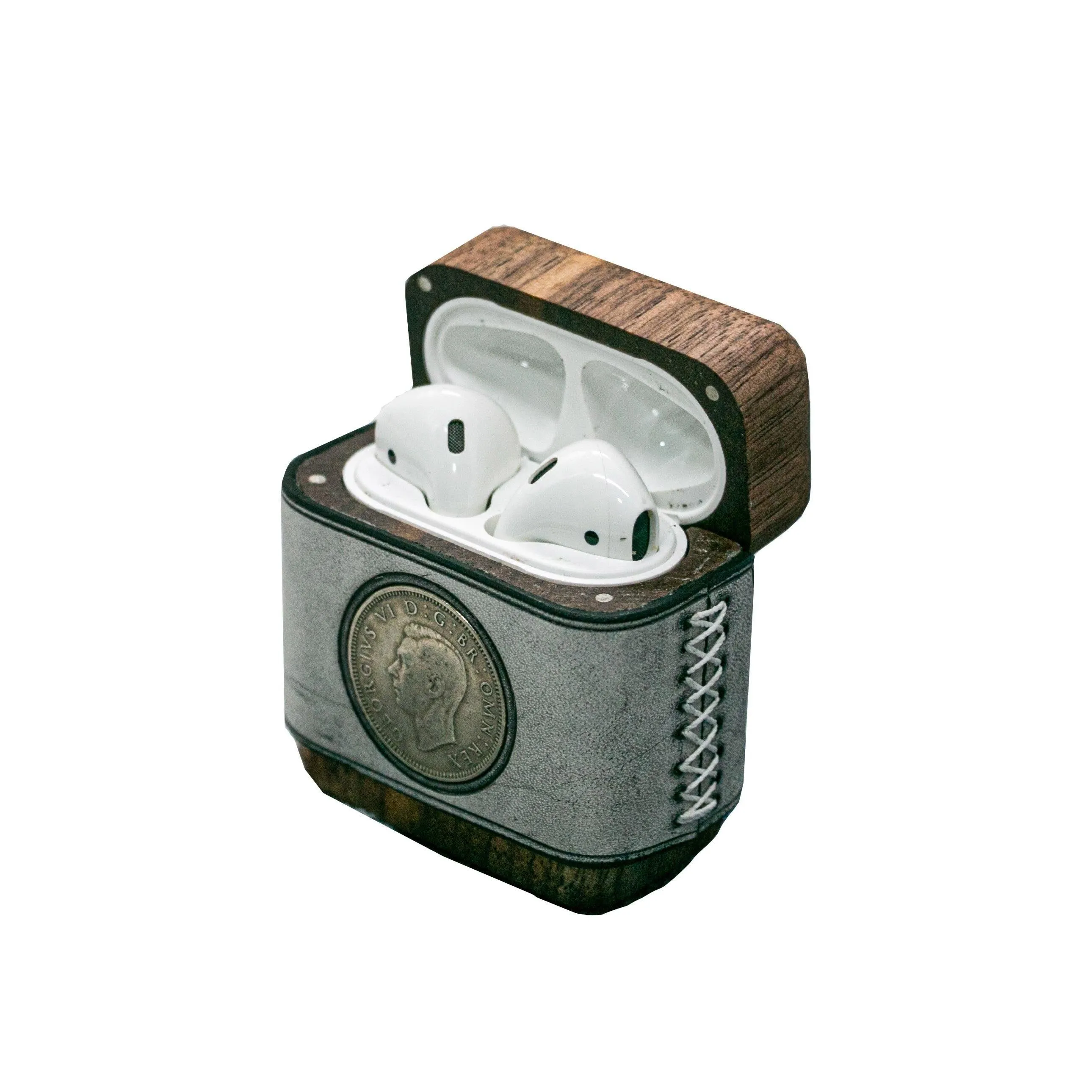 Handmade Leather Wood AirPods Pro Case with Coin Custom Leather AirPods Pro Case Airpod Case Cover