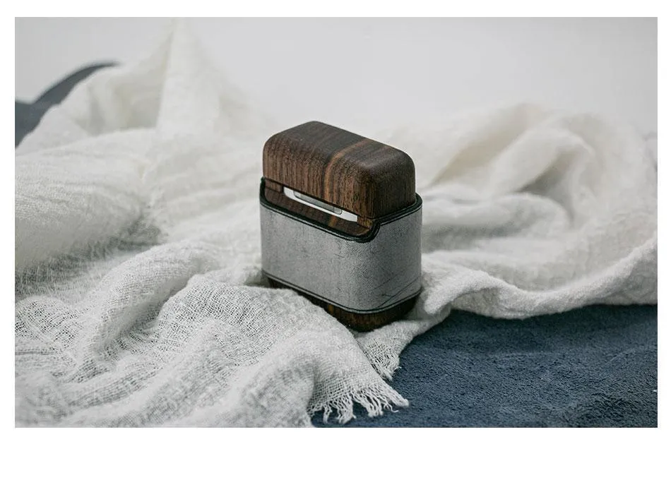 Handmade Leather Wood AirPods Pro Case with Coin Custom Leather AirPods Pro Case Airpod Case Cover