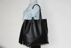Handmade Vintage Leather Oversize Tote Bag Shoulder Bag Handbag For Women