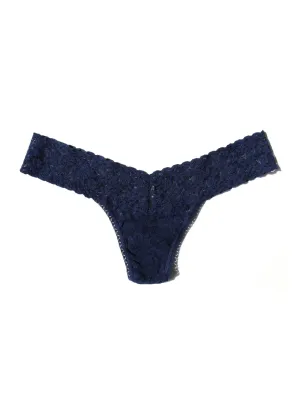 Hanky Panky Lace Low Rise Thong in Navy