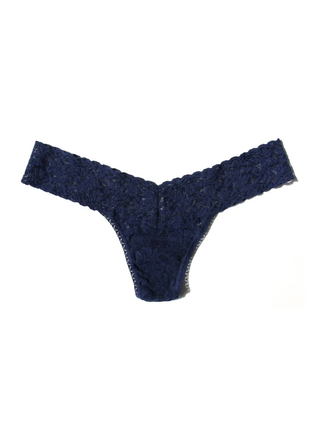 Hanky Panky Lace Low Rise Thong in Navy