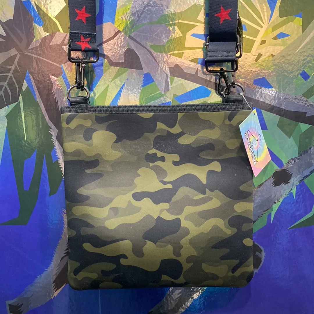 Haute Shore Camo Neoprene Crossbody Bag with Red Star Strap
