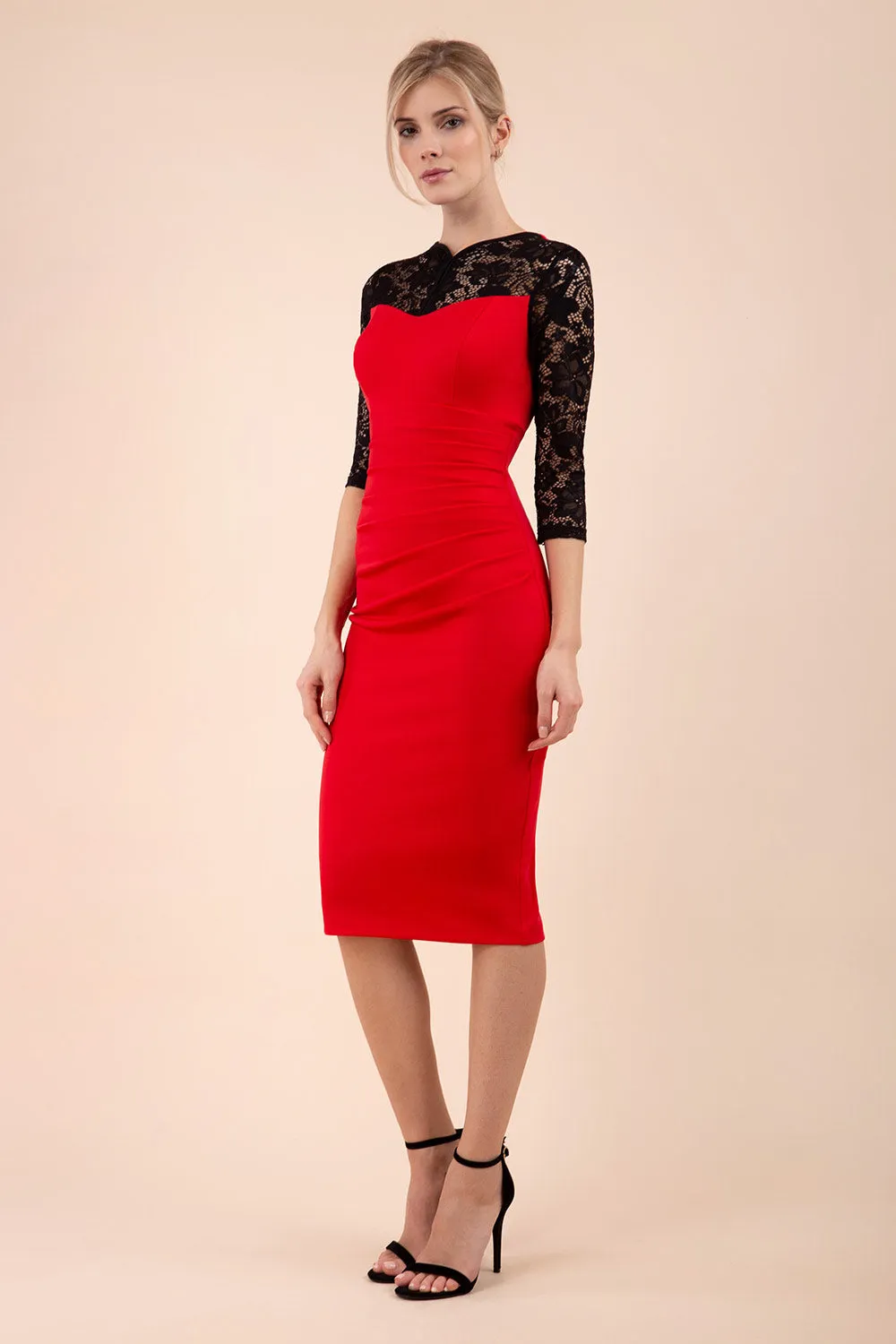 Haversham Contrast Lace Pencil Dress