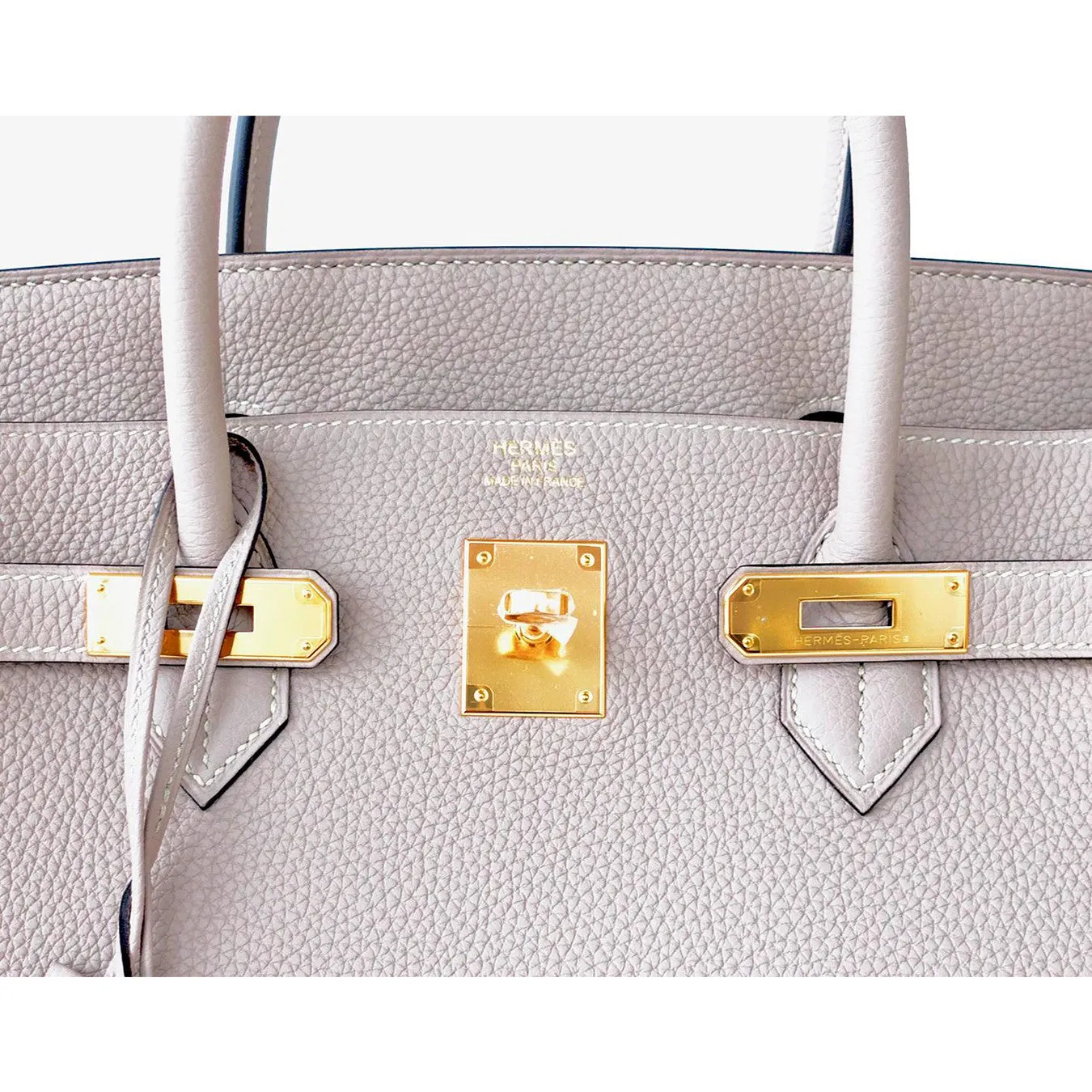 Hermes Gris Tourterelle 40cm Togo Birkin Gold GHW Tote Bag Superb