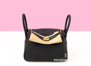 Hermes Lindy 26 Black Clemence Handbag