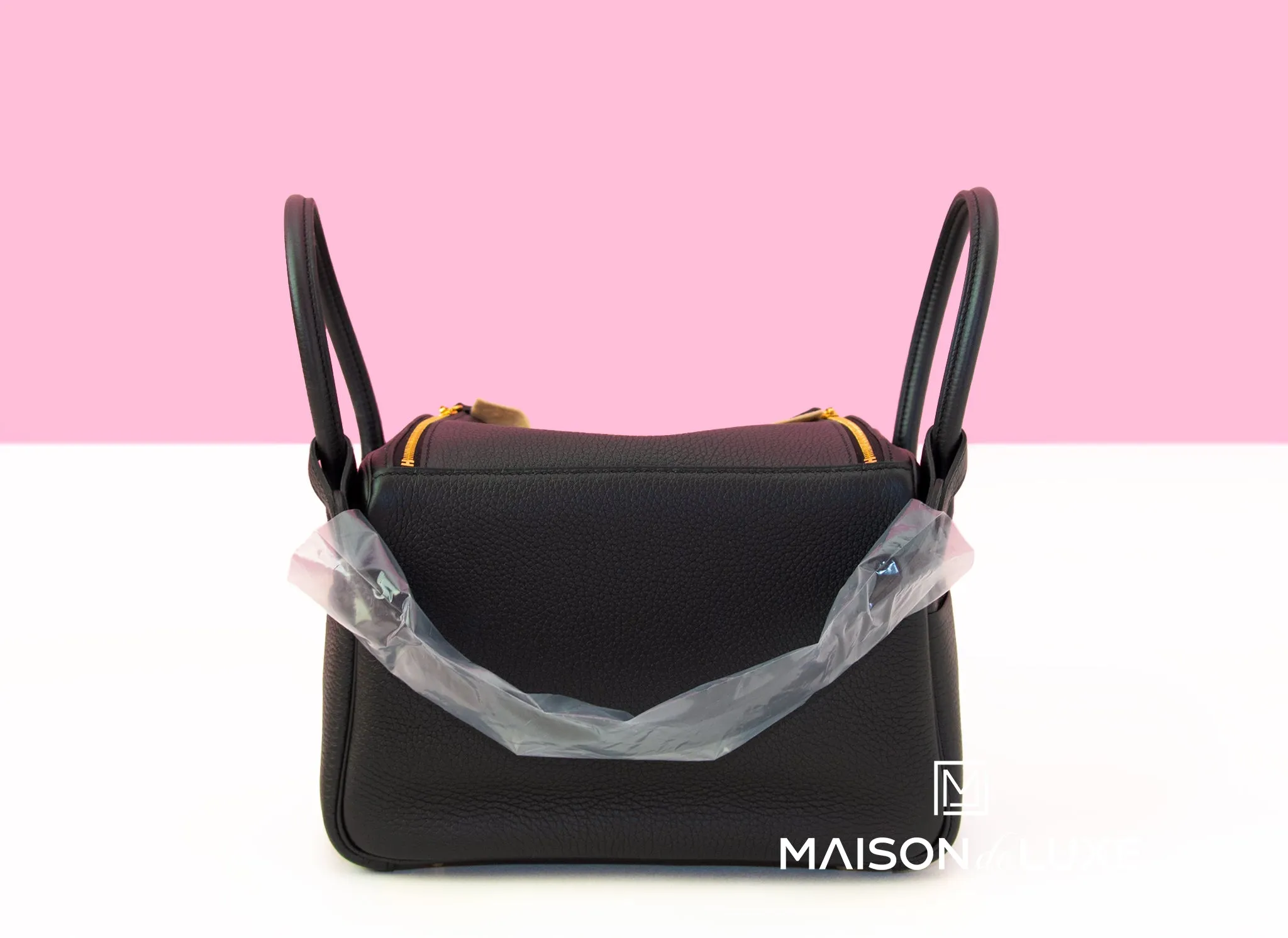 Hermes Lindy 26 Black Clemence Handbag