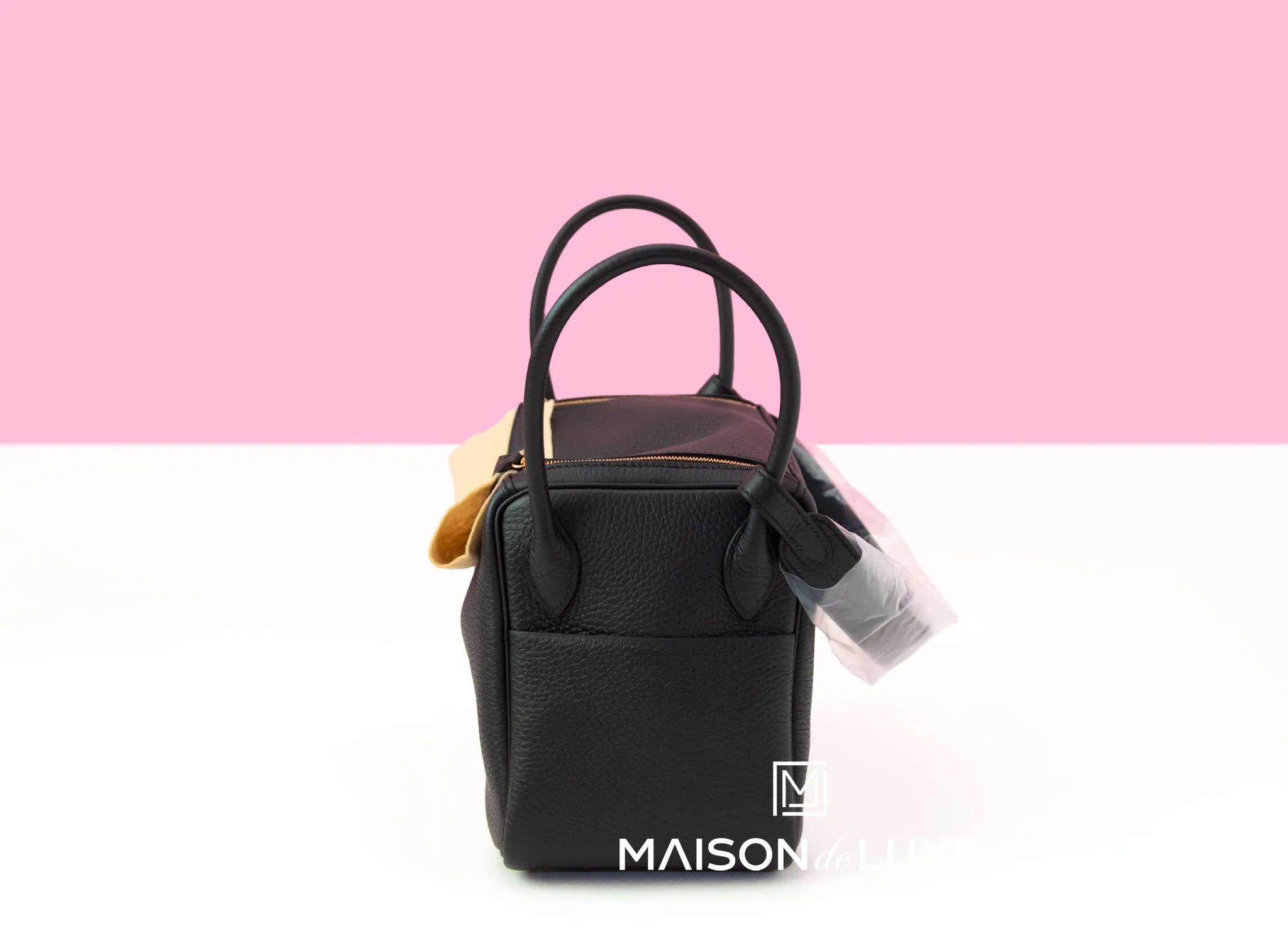 Hermes Lindy 26 Black Clemence Handbag