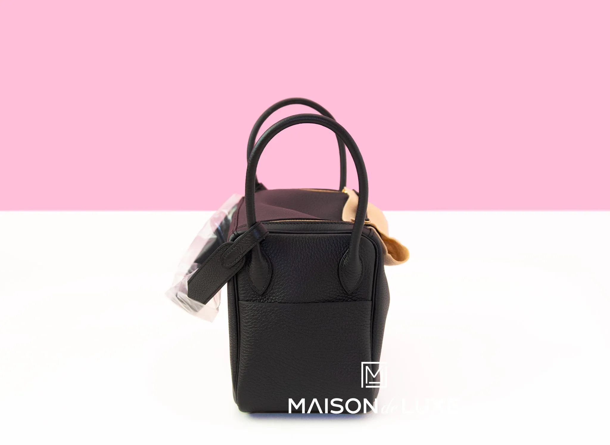 Hermes Lindy 26 Black Clemence Handbag