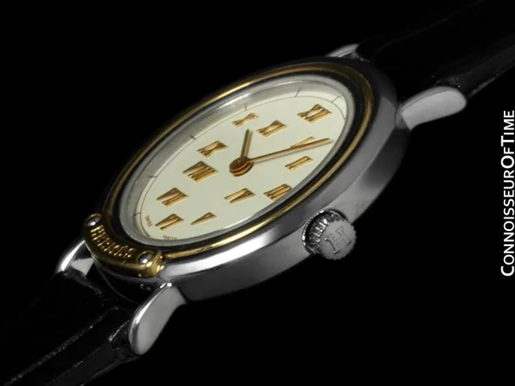 Hermes Meteore Ladies Watch - Stainless Steel & Solid 18K Gold