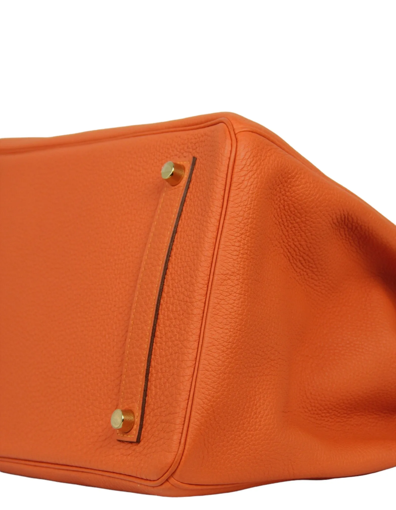 Hermes Orange Togo Leather 35cm Birkin Bag