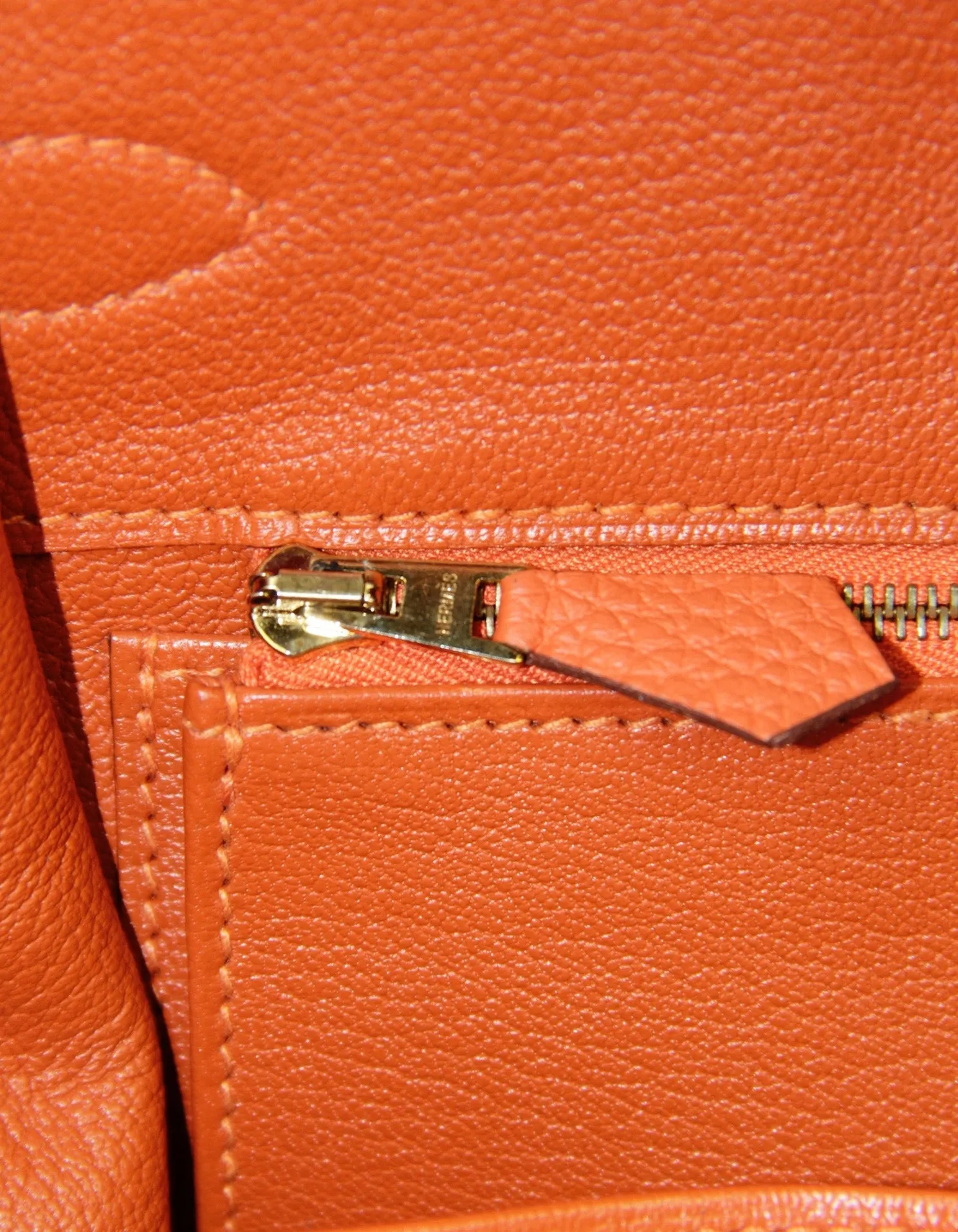 Hermes Orange Togo Leather 35cm Birkin Bag
