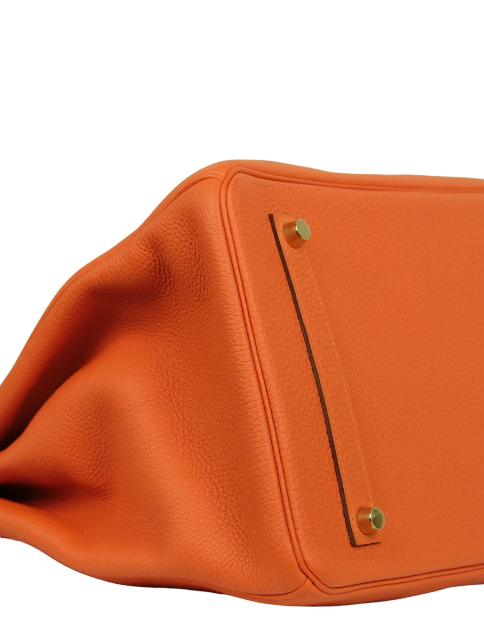 Hermes Orange Togo Leather 35cm Birkin Bag