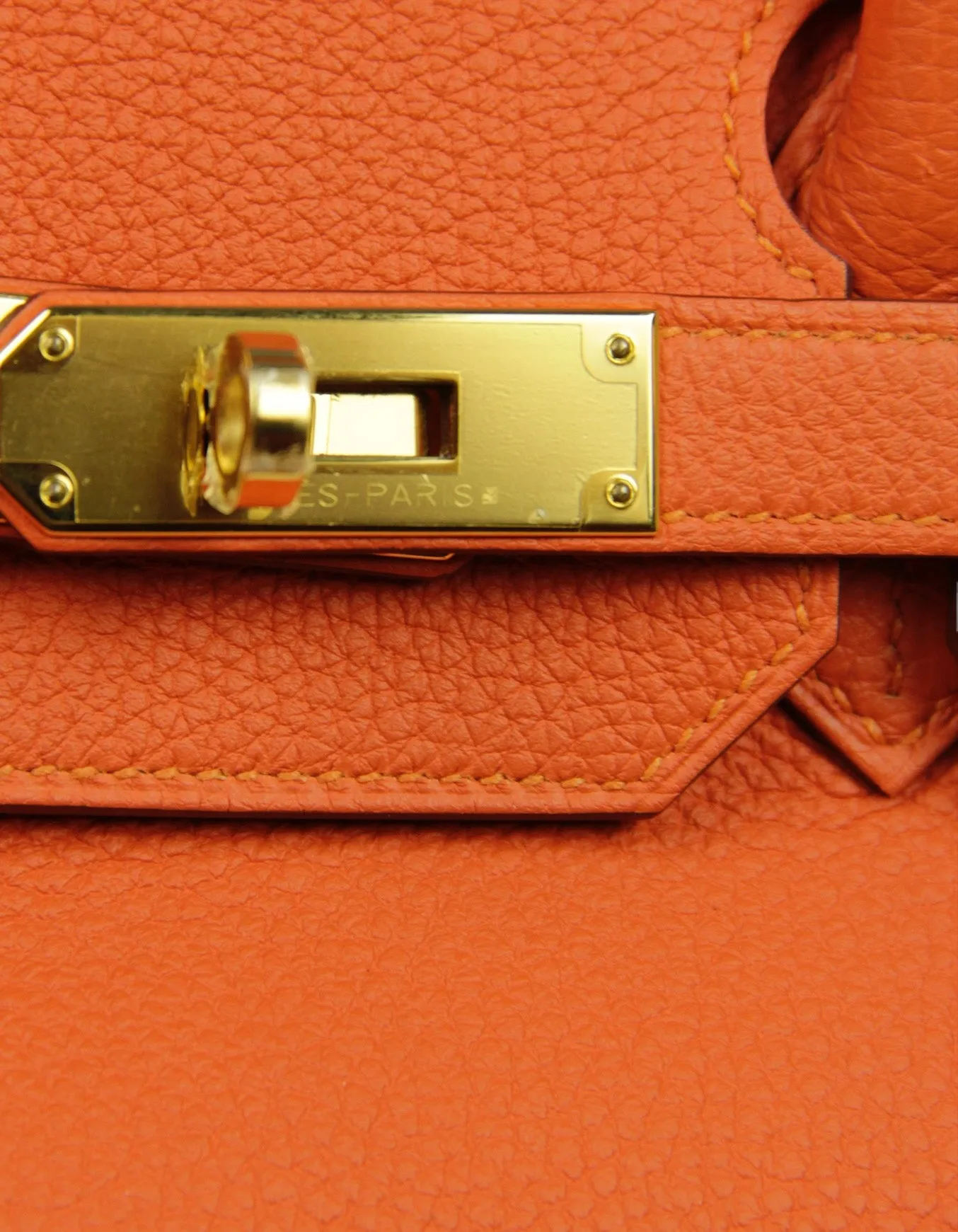 Hermes Orange Togo Leather 35cm Birkin Bag