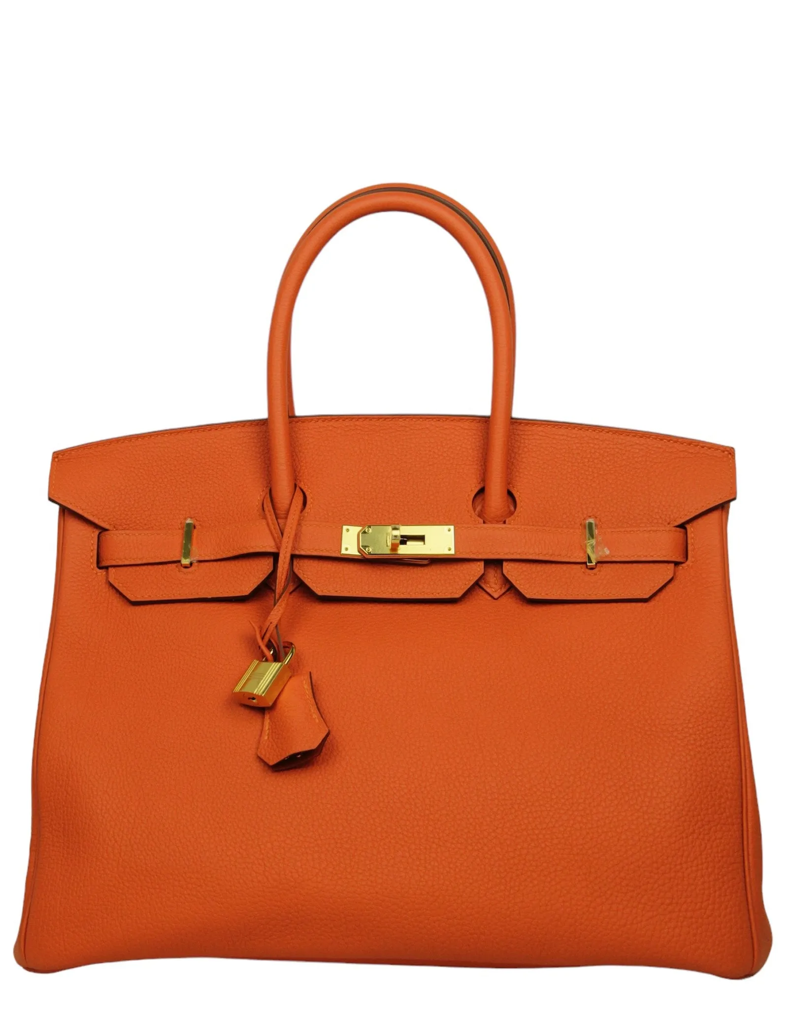 Hermes Orange Togo Leather 35cm Birkin Bag