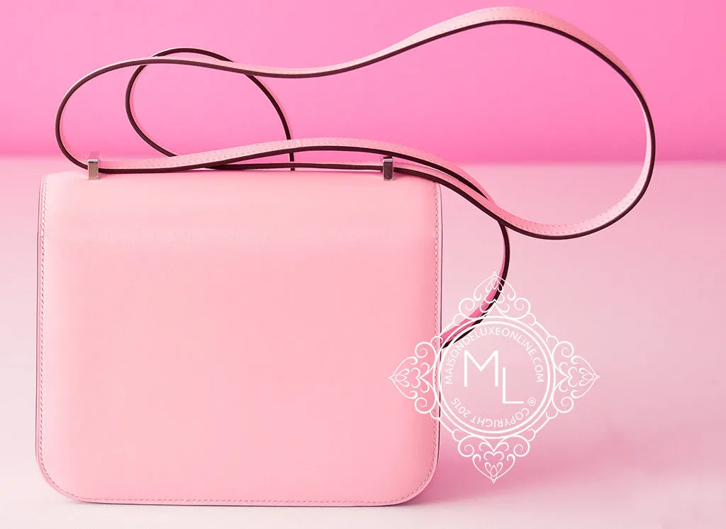 Hermes Rose Sakura Bougainvillea Lizard Constance Mini 18/19 Handbag